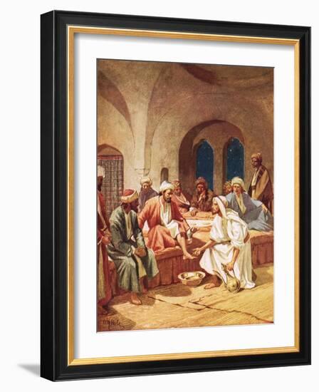Jesus Washing His Disciples' Feet-William Brassey Hole-Framed Giclee Print