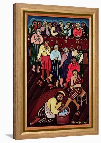 Jesus Washing the Disciples' Feet, 2000-Laura James-Framed Premier Image Canvas