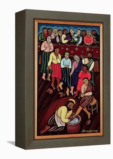 Jesus Washing the Disciples' Feet, 2000-Laura James-Framed Premier Image Canvas