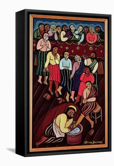 Jesus Washing the Disciples' Feet, 2000-Laura James-Framed Premier Image Canvas
