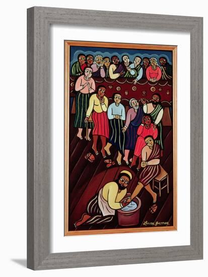 Jesus Washing the Disciples' Feet, 2000-Laura James-Framed Giclee Print