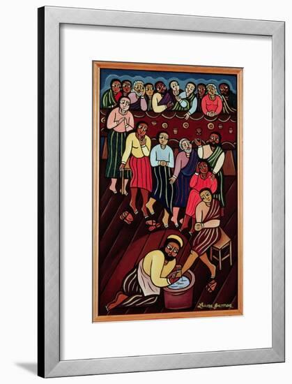 Jesus Washing the Disciples' Feet, 2000-Laura James-Framed Giclee Print