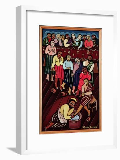 Jesus Washing the Disciples' Feet, 2000-Laura James-Framed Giclee Print