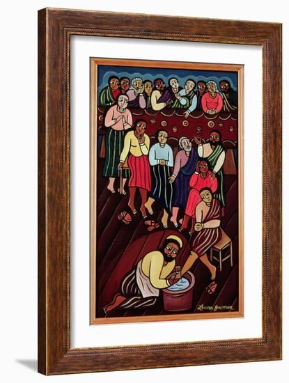 Jesus Washing the Disciples' Feet, 2000-Laura James-Framed Giclee Print