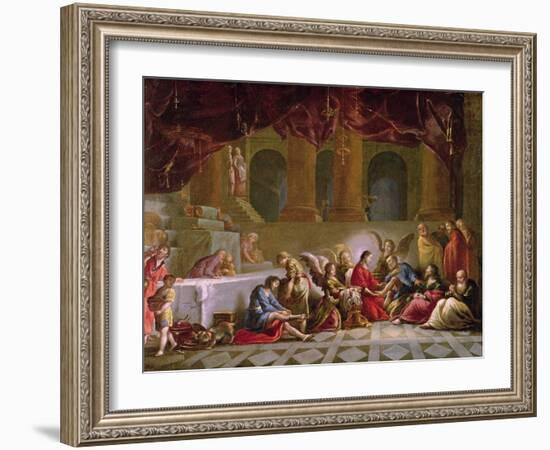 Jesus Washing the Disciples Feet-Claude Vignon-Framed Giclee Print