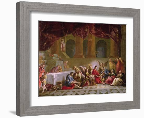 Jesus Washing the Disciples Feet-Claude Vignon-Framed Giclee Print