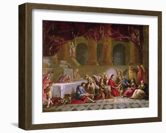 Jesus Washing the Disciples Feet-Claude Vignon-Framed Giclee Print