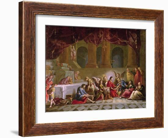 Jesus Washing the Disciples Feet-Claude Vignon-Framed Giclee Print