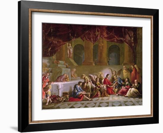 Jesus Washing the Disciples Feet-Claude Vignon-Framed Giclee Print