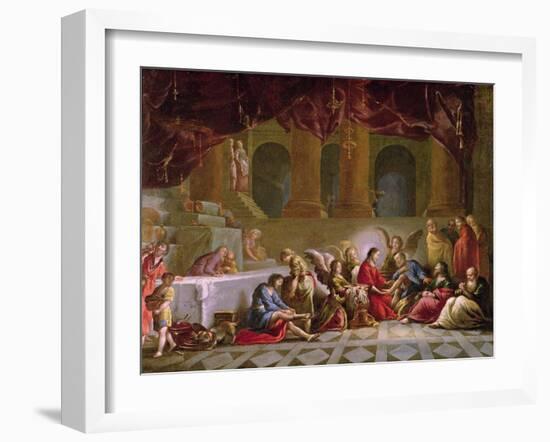 Jesus Washing the Disciples Feet-Claude Vignon-Framed Giclee Print