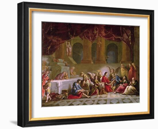 Jesus Washing the Disciples Feet-Claude Vignon-Framed Giclee Print