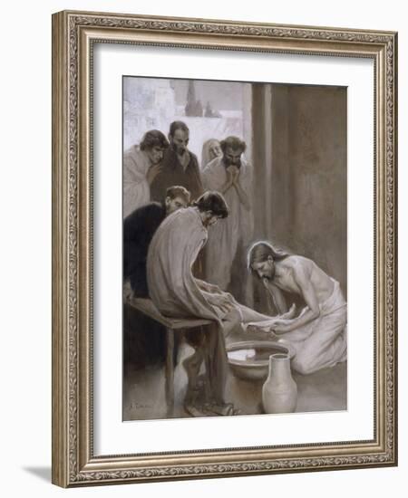 Jesus Washing the Feet of his Disciples, 1898-Albert Gustaf Aristides Edelfelt-Framed Giclee Print