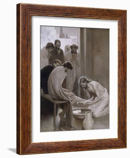 Jesus Washing the Feet of his Disciples, 1898-Albert Gustaf Aristides Edelfelt-Framed Giclee Print