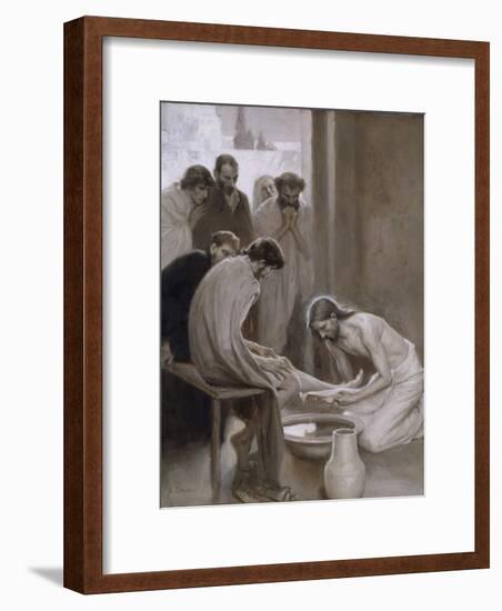 Jesus Washing the Feet of his Disciples, 1898-Albert Gustaf Aristides Edelfelt-Framed Giclee Print