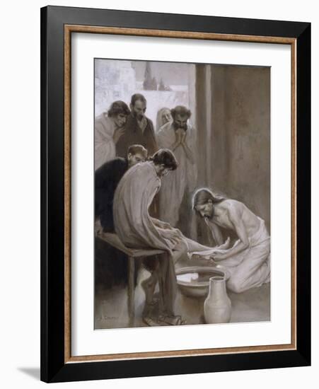 Jesus Washing the Feet of his Disciples, 1898-Albert Gustaf Aristides Edelfelt-Framed Giclee Print