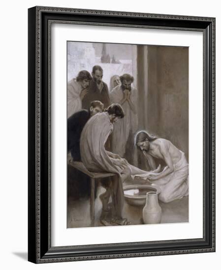 Jesus Washing the Feet of his Disciples, 1898-Albert Gustaf Aristides Edelfelt-Framed Giclee Print