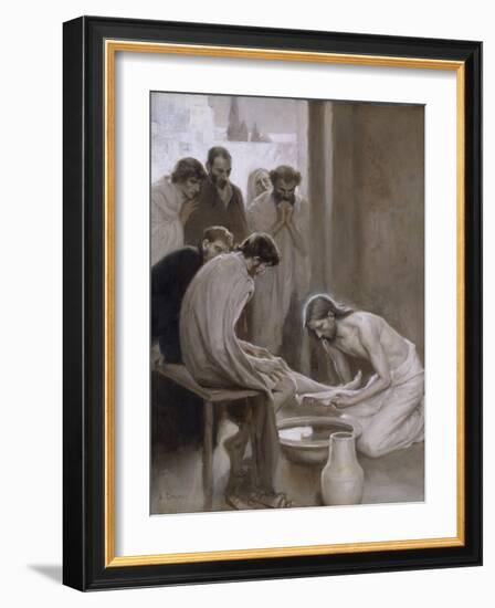 Jesus Washing the Feet of his Disciples, 1898-Albert Gustaf Aristides Edelfelt-Framed Giclee Print