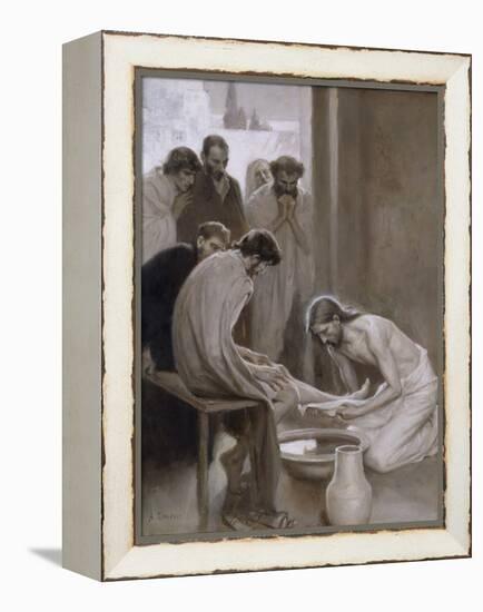 Jesus Washing the Feet of his Disciples, 1898-Albert Gustaf Aristides Edelfelt-Framed Premier Image Canvas