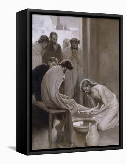 Jesus Washing the Feet of his Disciples, 1898-Albert Gustaf Aristides Edelfelt-Framed Premier Image Canvas