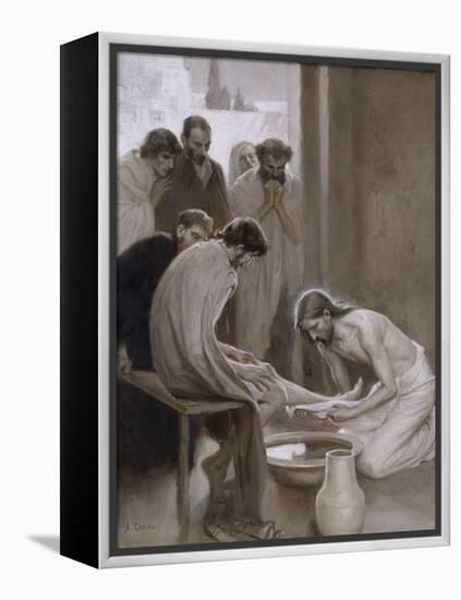 Jesus Washing the Feet of his Disciples, 1898-Albert Gustaf Aristides Edelfelt-Framed Premier Image Canvas