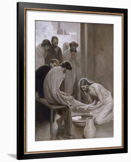 Jesus Washing the Feet of his Disciples, 1898-Albert Gustaf Aristides Edelfelt-Framed Giclee Print