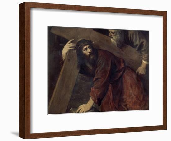 Jesus with the Crucifix-Titian (Tiziano Vecelli)-Framed Giclee Print