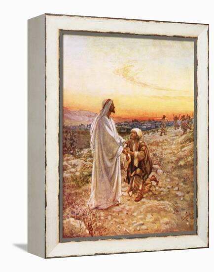 Jesus Withe the One Leper Who Returned to Give Thanks-William Brassey Hole-Framed Premier Image Canvas