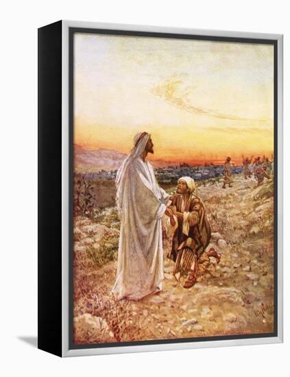 Jesus Withe the One Leper Who Returned to Give Thanks-William Brassey Hole-Framed Premier Image Canvas