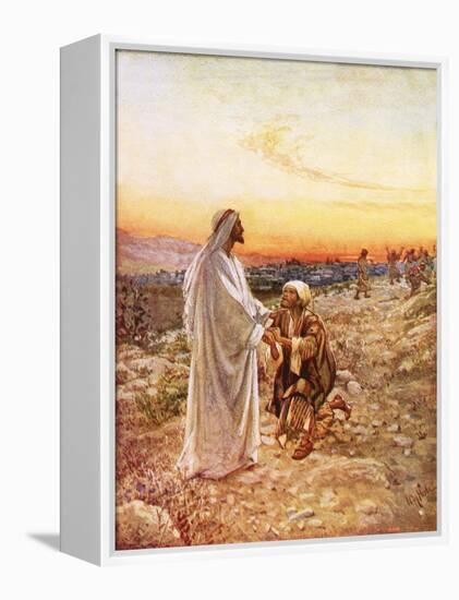 Jesus Withe the One Leper Who Returned to Give Thanks-William Brassey Hole-Framed Premier Image Canvas