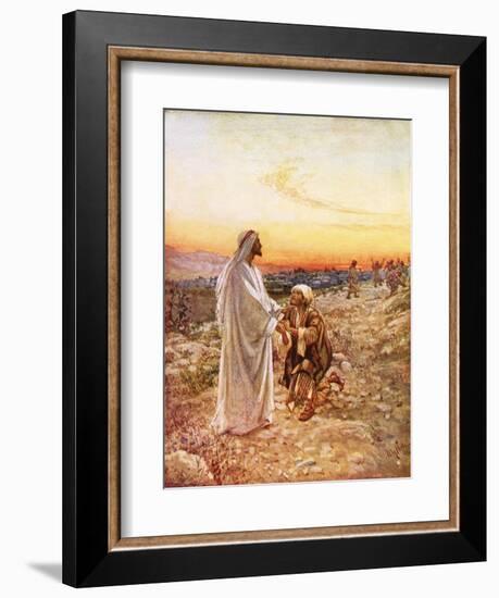 Jesus Withe the One Leper Who Returned to Give Thanks-William Brassey Hole-Framed Giclee Print