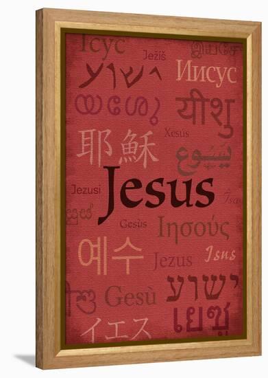 Jesus World Languages - Inspirational-Lantern Press-Framed Stretched Canvas