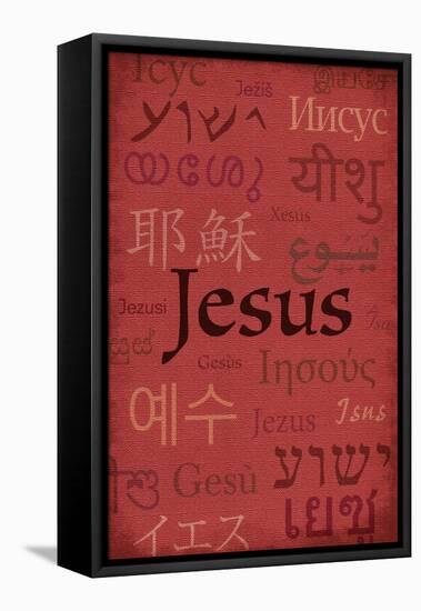 Jesus World Languages - Inspirational-Lantern Press-Framed Stretched Canvas