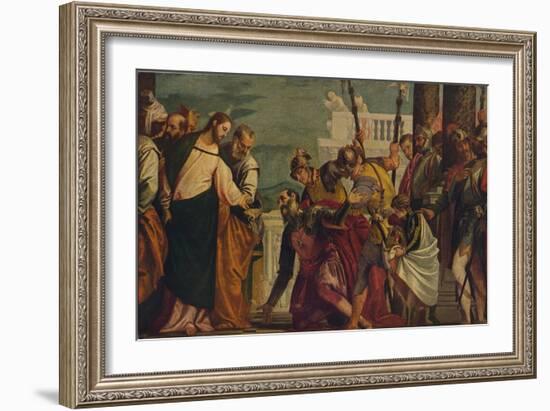 'Jesus Y El Centurio De Cafarnaun', (Jesus and the Centurion), 1571, (c1934)-Paolo Veronese-Framed Giclee Print