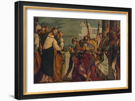 'Jesus Y El Centurio De Cafarnaun', (Jesus and the Centurion), 1571, (c1934)-Paolo Veronese-Framed Giclee Print