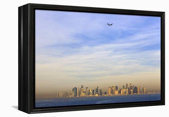 Jet Airplane after Take Off from Hamad International Airport, Qatar, Middle East-Eleanor Scriven-Framed Premier Image Canvas