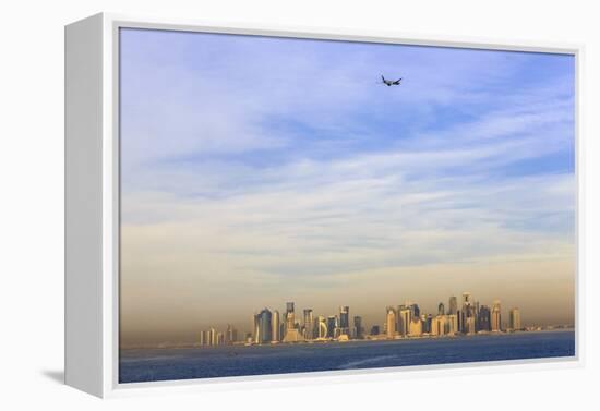 Jet Airplane after Take Off from Hamad International Airport, Qatar, Middle East-Eleanor Scriven-Framed Premier Image Canvas