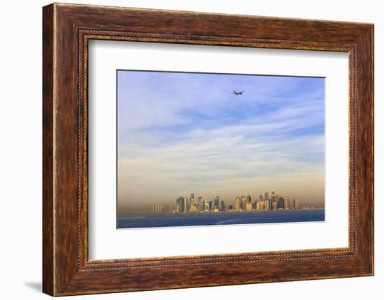 Jet Airplane after Take Off from Hamad International Airport, Qatar, Middle East-Eleanor Scriven-Framed Photographic Print