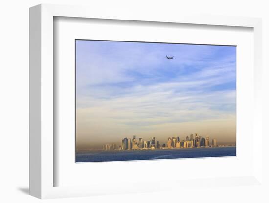 Jet Airplane after Take Off from Hamad International Airport, Qatar, Middle East-Eleanor Scriven-Framed Photographic Print