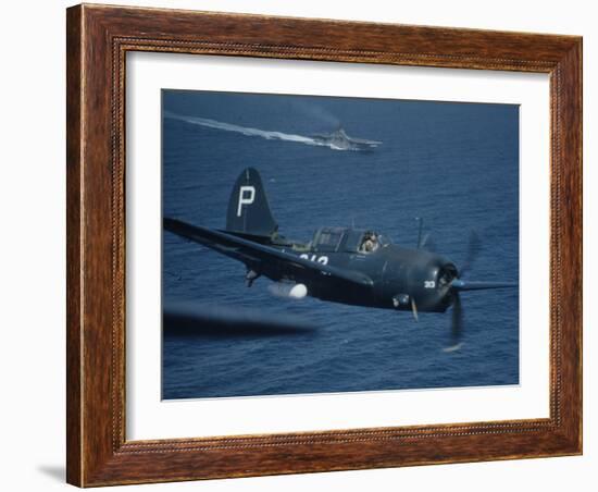 Jet Carrier Landing: Navy's Jet Planes on Aircraft Carrier "USS Boxer"-John Florea-Framed Photographic Print