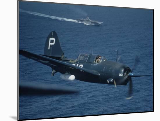 Jet Carrier Landing: Navy's Jet Planes on Aircraft Carrier "USS Boxer"-John Florea-Mounted Photographic Print