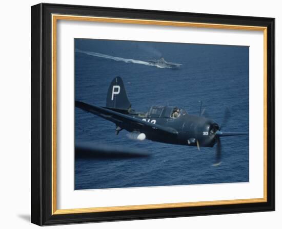 Jet Carrier Landing: Navy's Jet Planes on Aircraft Carrier "USS Boxer"-John Florea-Framed Photographic Print