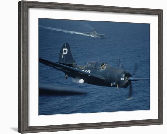 Jet Carrier Landing: Navy's Jet Planes on Aircraft Carrier "USS Boxer"-John Florea-Framed Photographic Print