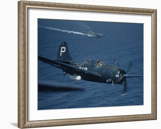 Jet Carrier Landing: Navy's Jet Planes on Aircraft Carrier "USS Boxer"-John Florea-Framed Photographic Print