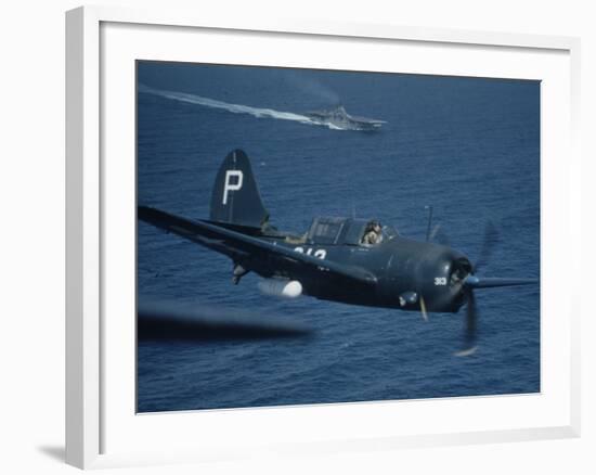 Jet Carrier Landing: Navy's Jet Planes on Aircraft Carrier "USS Boxer"-John Florea-Framed Photographic Print