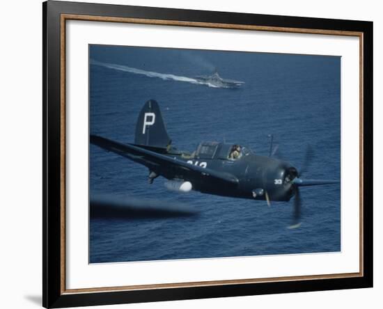 Jet Carrier Landing: Navy's Jet Planes on Aircraft Carrier "USS Boxer"-John Florea-Framed Photographic Print