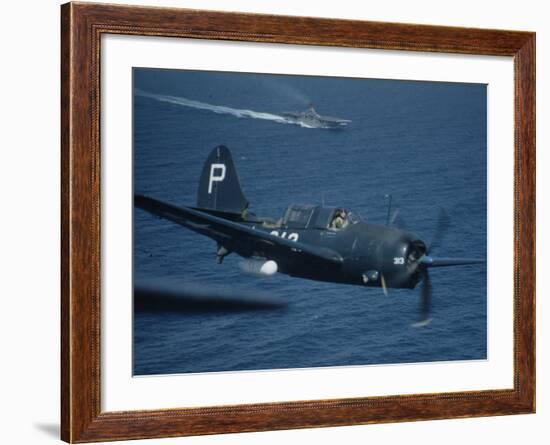 Jet Carrier Landing: Navy's Jet Planes on Aircraft Carrier "USS Boxer"-John Florea-Framed Photographic Print