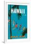 Jet Clippers to Hawaii - Pan American Airlines (PAA) - Hawaiian Surfers Linking Hands-Aaron Fine-Framed Giclee Print