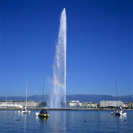 Jet D'Eau (Water Jet), Geneva, Lake Geneva (Lac Leman), Switzerland, Europe Photographic Print Jet D'Eau (Water Jet), Geneva, Lake Geneva (Lac Leman), Switzerland, Europe Photographic Print