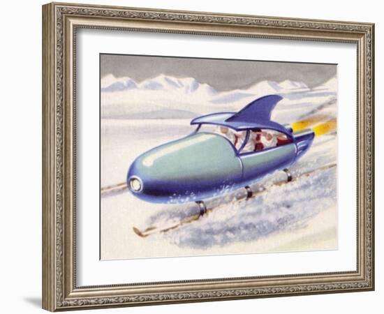 Jet-Propelled Snowmobile-null-Framed Art Print