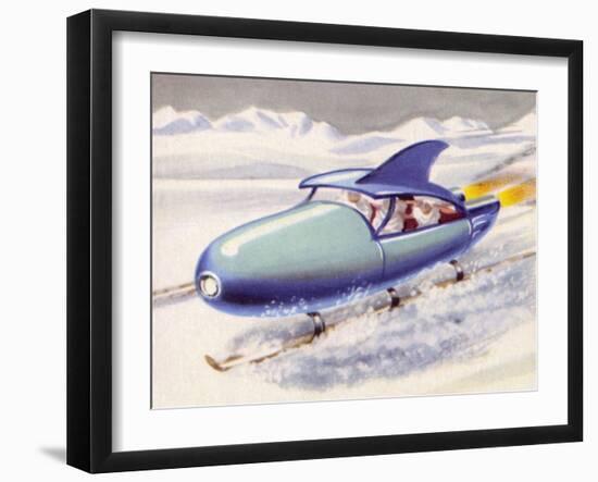 Jet-Propelled Snowmobile-null-Framed Art Print